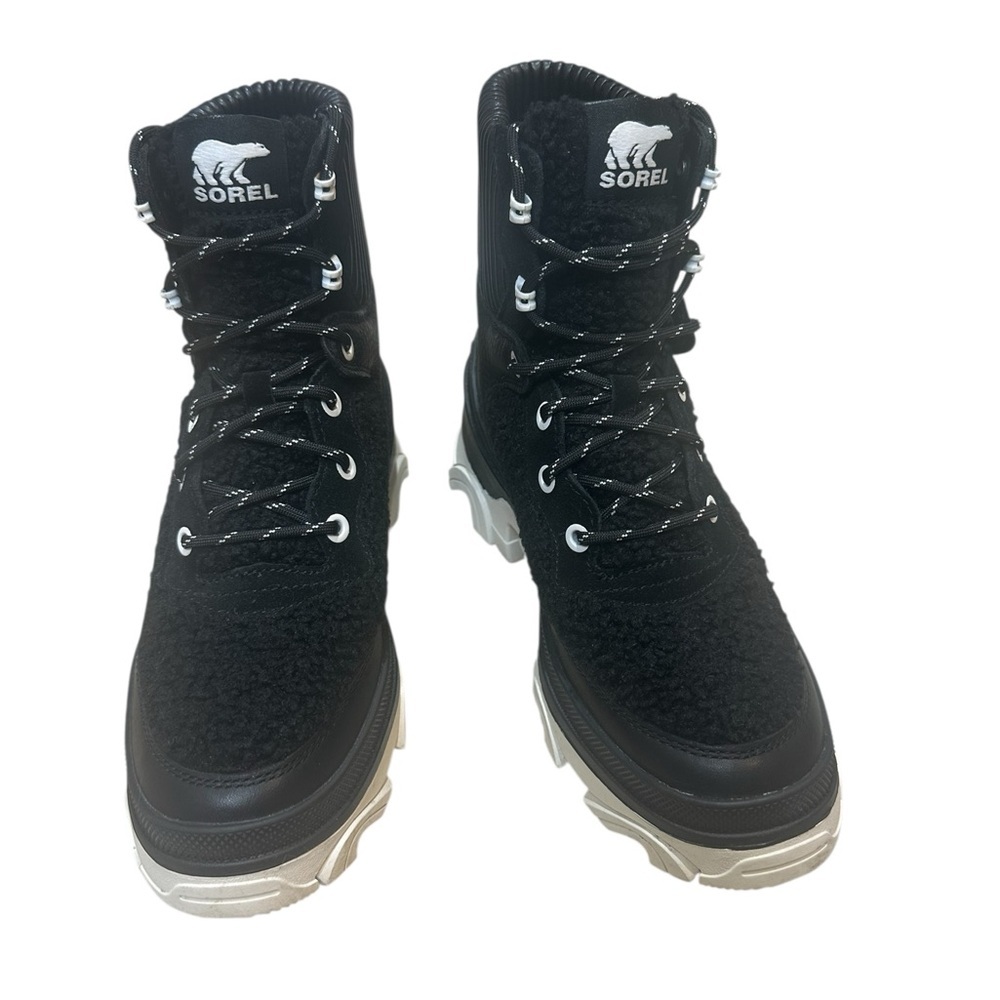 Sorel Black and White Lace-Up Boots - Picture 4 of 13